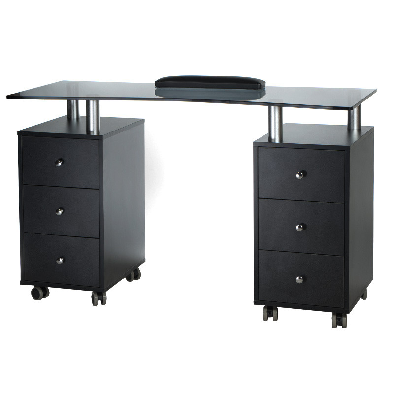 Profesionalus manikiūro stalas BD-3425-1 (juodas) – modernios elegancijos ir maksimalaus stabilumo derinys jūsų salonui
