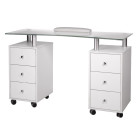 Profesionalus manikiūro stalas BD-3425-1 (baltas) – modernios elegancijos ir maksimalaus stabilumo derinys jūsų salonui