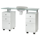 Profesionalus manikiūro stalas BD-3453+P (baltas) – moderni elegancija ir integruotas funkcionalumas jūsų salonui