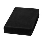 Veliūrinė paklodė su guma juoda 70x190 cm