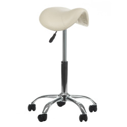 Meistro kėdė balno tipo BD-9909, kreminė | Ergonomiška kosmetologo kėdė