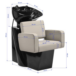 Kirpyklinė plautuvė Gabbiano Bilbao pilkai smėlinė