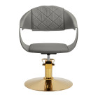 Kirpyklinė kėdė Hair System Halo, pilka-auksinė