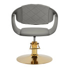 Kirpyklinė kėdė Hair System Halo, pilka-auksinė