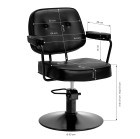 Kirpyklinė kėdė Hair System Tru juoda salonams