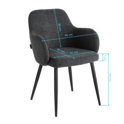 Kėdė 4Rico Intra, juoda | Grožio salonams