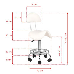 Meistro kėdė balno tipo 6001, balta