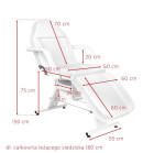 Mechaninis kosmetologinis krėslas Basic 202, baltas