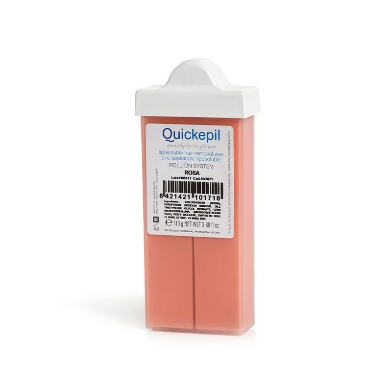 Vaškas kasetėje Quickepil Rosa (siaura galvute), 100 ml depiliacijai